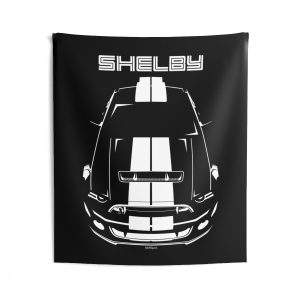 Ford Mustang Shelby GT500 S197 2013-2014 White Stripes Tapestry 50 x 60 inch by Auto Art Apparel