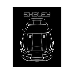 Ford Mustang Shelby GT500 Super Snake 2013-2014 Black Stripe Poster 16 x 20 inch by Auto Art Apparel