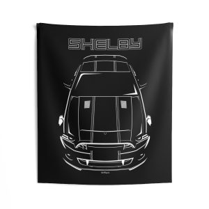 Ford Mustang Shelby GT500 Super Snake 2013-2014 Black Stripe Tapestry 50 x 60 inch by Auto Art Apparel