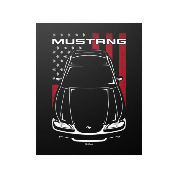 Ford Mustang SN95 1994-1998 Poster - US Flag Print 16 x 20 inch by Auto Art Apparel