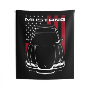 Ford Mustang SN95 1994-1998 Tapestry - US Flag Wall Art 50 x 60 inch by Auto Art Apparel