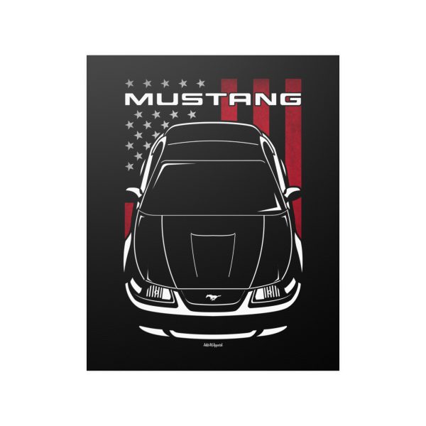 Ford Mustang SN95 1999-2004 Poster - US Flag Print 16 x 20 inch by Auto Art Apparel