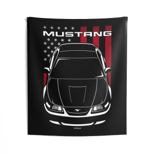 Ford Mustang SN95 1999-2004 Tapestry - US Flag Wall Art 50 x 60 inch by Auto Art Apparel