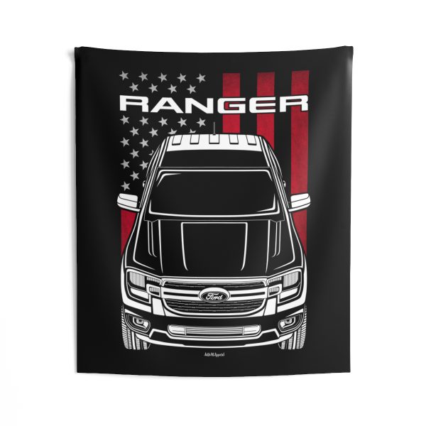Ford Ranger 2023-2024 Tapestry - US Flag Wall Art 50 x 60 inch by Auto Art Apparel