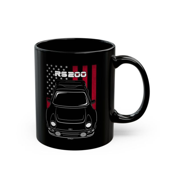 Ford RS200 Evolution 1984-1986 Mug - US Flag Coffee Mug 11 oz by Auto Art Apparel