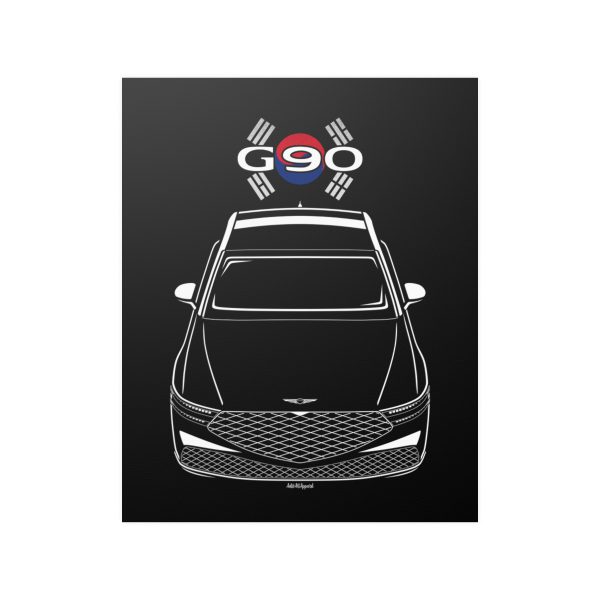 Genesis G90 2023-2025 Poster - Korea Flag Print 16 x 20 inch by Auto Art Apparel