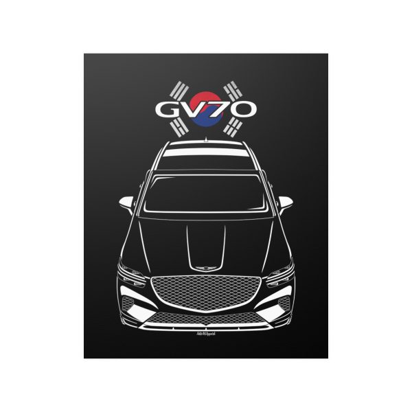 Genesis GV70 2020 Poster - Korea Flag Print 16 x 20 inch by Auto Art Apparel