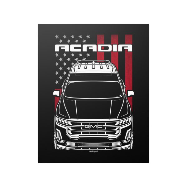 GMC Acadia 2020-2023 Poster - US Flag Print 16 x 20 inch by Auto Art Apparel