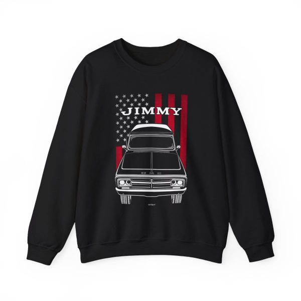 GMC Jimmy 1970 Sweatshirt - US Flag Crewneck Black by Auto Art Apparel