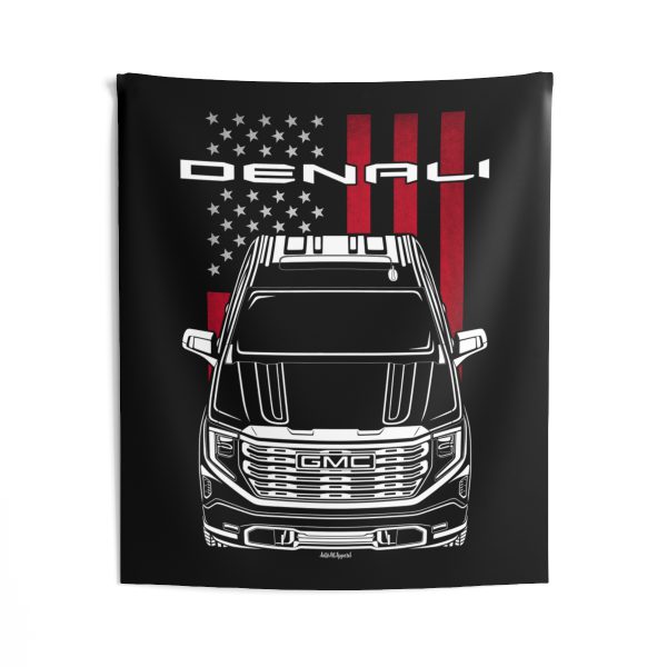 GMC Sierra Denali 2022-2024 Tapestry - US Flag Wall Art 50 x 60 inch by Auto Art Apparel