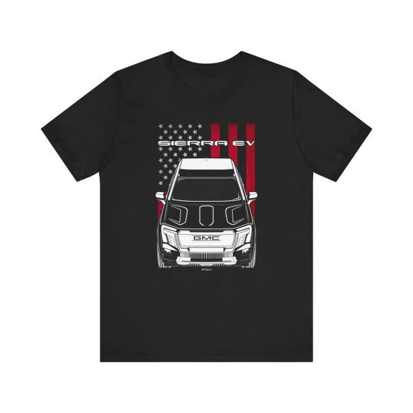 GMC Sierra EV T-shirt - US Flag Shirt by Auto Art Apparel