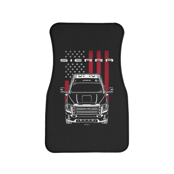 GMC Sierra HD 2020-2023 Car Mat - US Flag Floor Mats Front Carpet Floor Mats by Auto Art Apparel