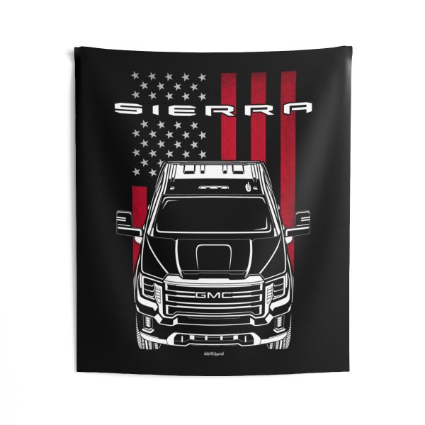 GMC Sierra HD 2020-2023 Tapestry - US Flag Wall Art 50 x 60 inch by Auto Art Apparel