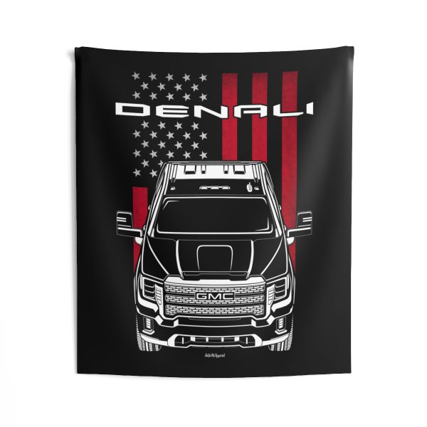GMC Sierra HD Denali 2020-2023 Tapestry - US Flag Wall Art 50 x 60 inch by Auto Art Apparel