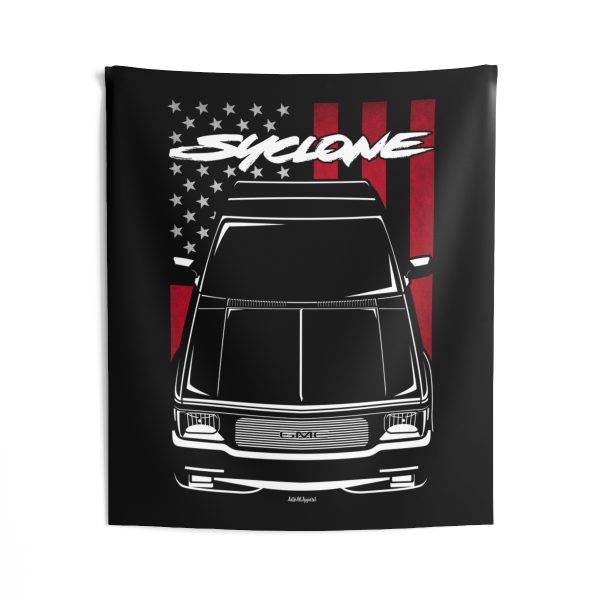 GMC Syclone 1991 Tapestry - US Flag Wall Art 50 x 60 inch by Auto Art Apparel