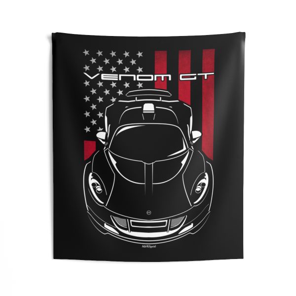 Hennessey Venom GT 2011-2017 Tapestry - US Flag Wall Art 50 x 60 inch by Auto Art Apparel