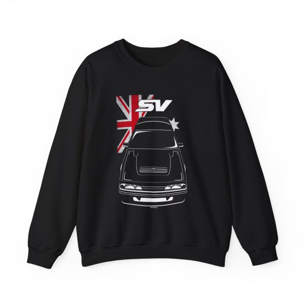 Holden VL Commodore Group A SV Sweatshirt - Australia Flag Crewneck Black by Auto Art Apparel