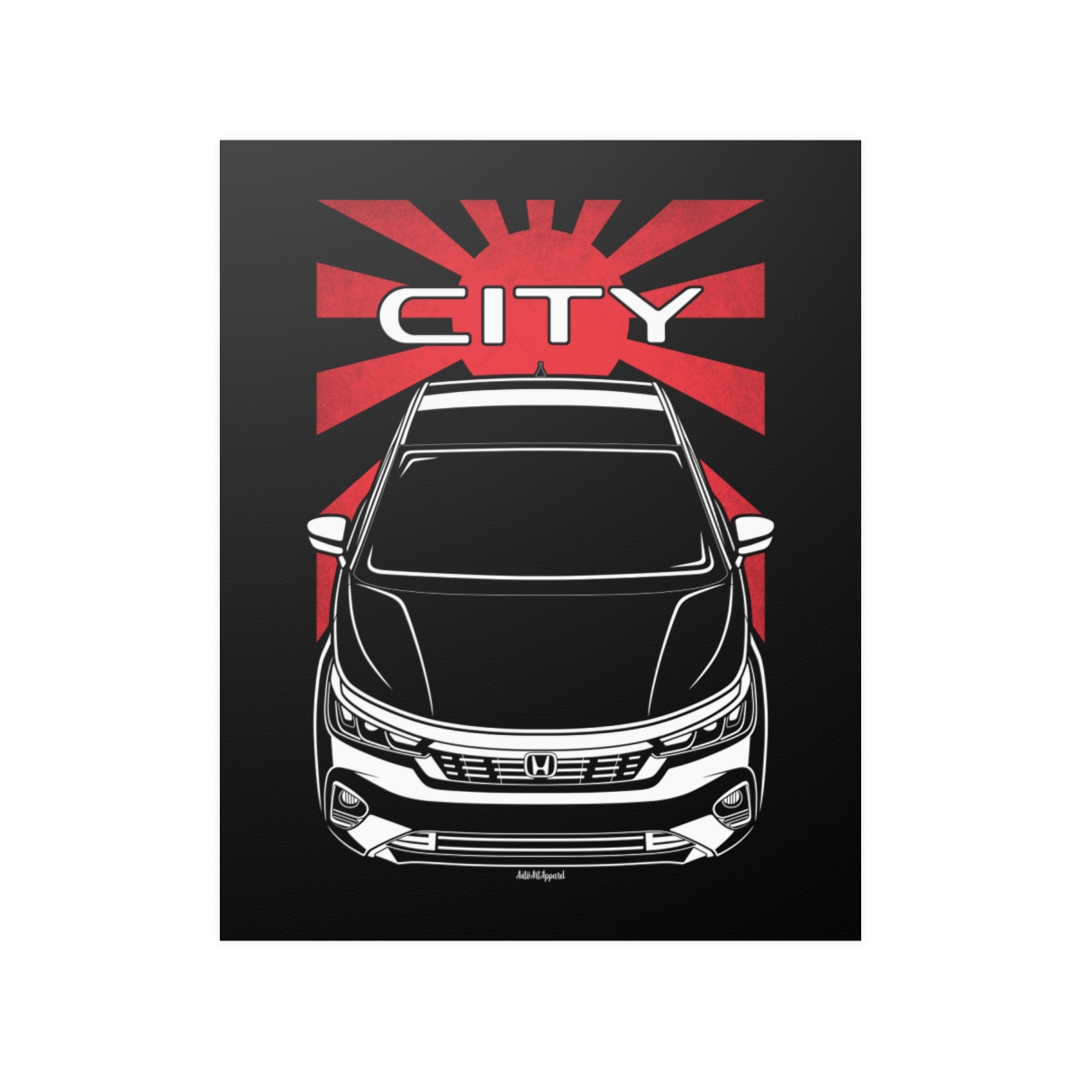Honda City V CVT 2024-2025 Poster - JDM Print 16 x 20 inch by Auto Art Apparel
