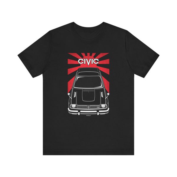 Honda Civic RS 1st gen 1974-1975 T-shirt - JDM Shirt Black by Auto Art Apparel
