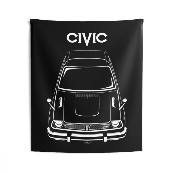 Honda Civic RS 1st gen 1974-1975 Tapestry 50 x 60 inch by Auto Art Apparel