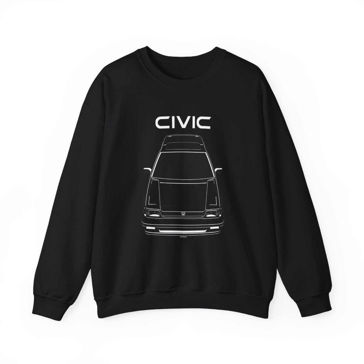 Honda Civic SI 3rd gen 1984-1986 Crewneck Sweatshirt Black by Auto Art Apparel