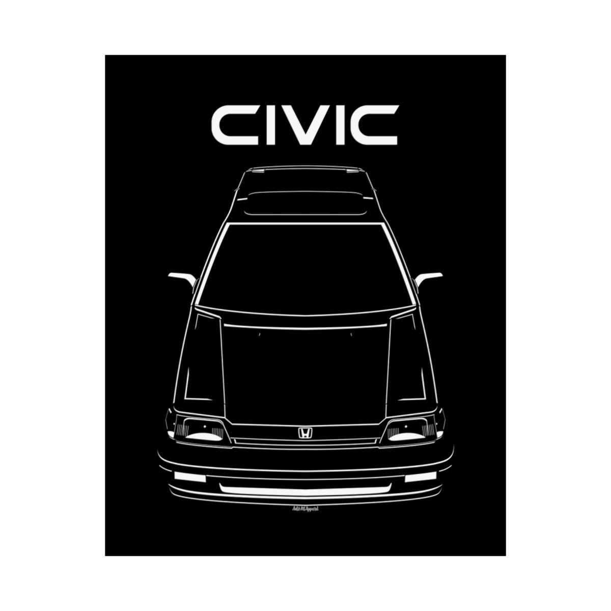 Honda Civic SI 3rd gen 1984-1986 Poster 16 x 20 inch by Auto Art Apparel