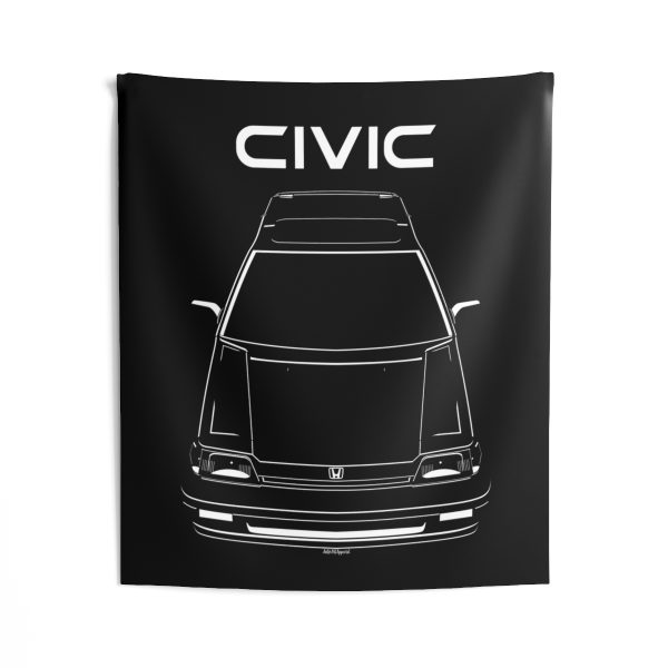 Honda Civic SI 3rd gen 1984-1986 Tapestry 50 x 60 inch by Auto Art Apparel
