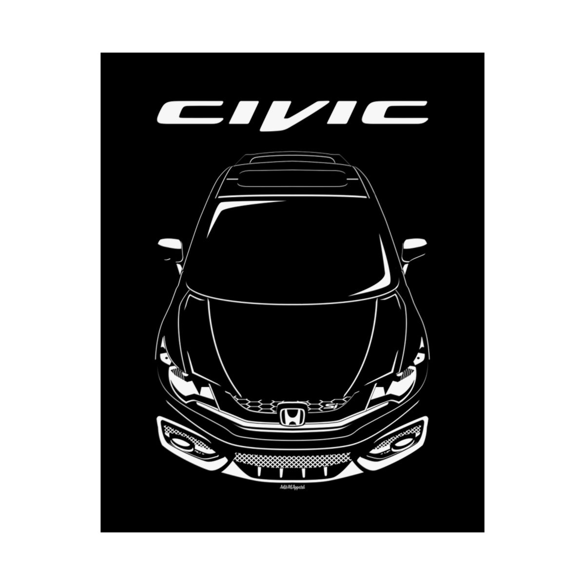 Honda Civic SI 9th gen 2011-2014 Poster 16 x 20 inch by Auto Art Apparel