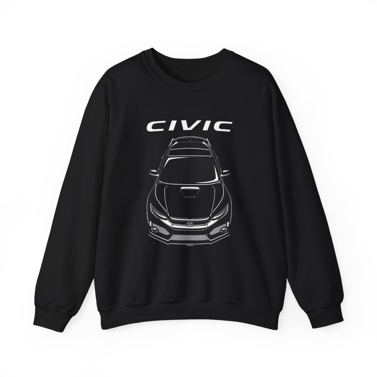Honda Civic Type R 10th gen 2018-2020 Crewneck Sweatshirt Black by Auto Art Apparel