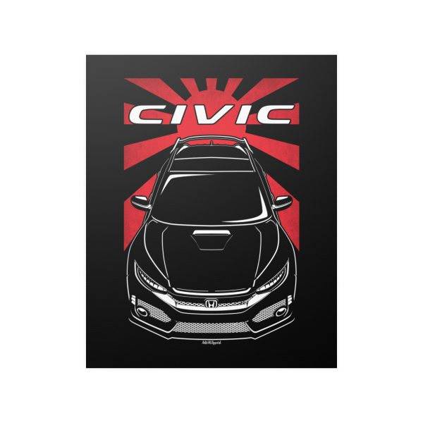 Honda Civic Type R 10th gen 2018-2020 Poster - JDM Print 16 x 20 inch by Auto Art Apparel