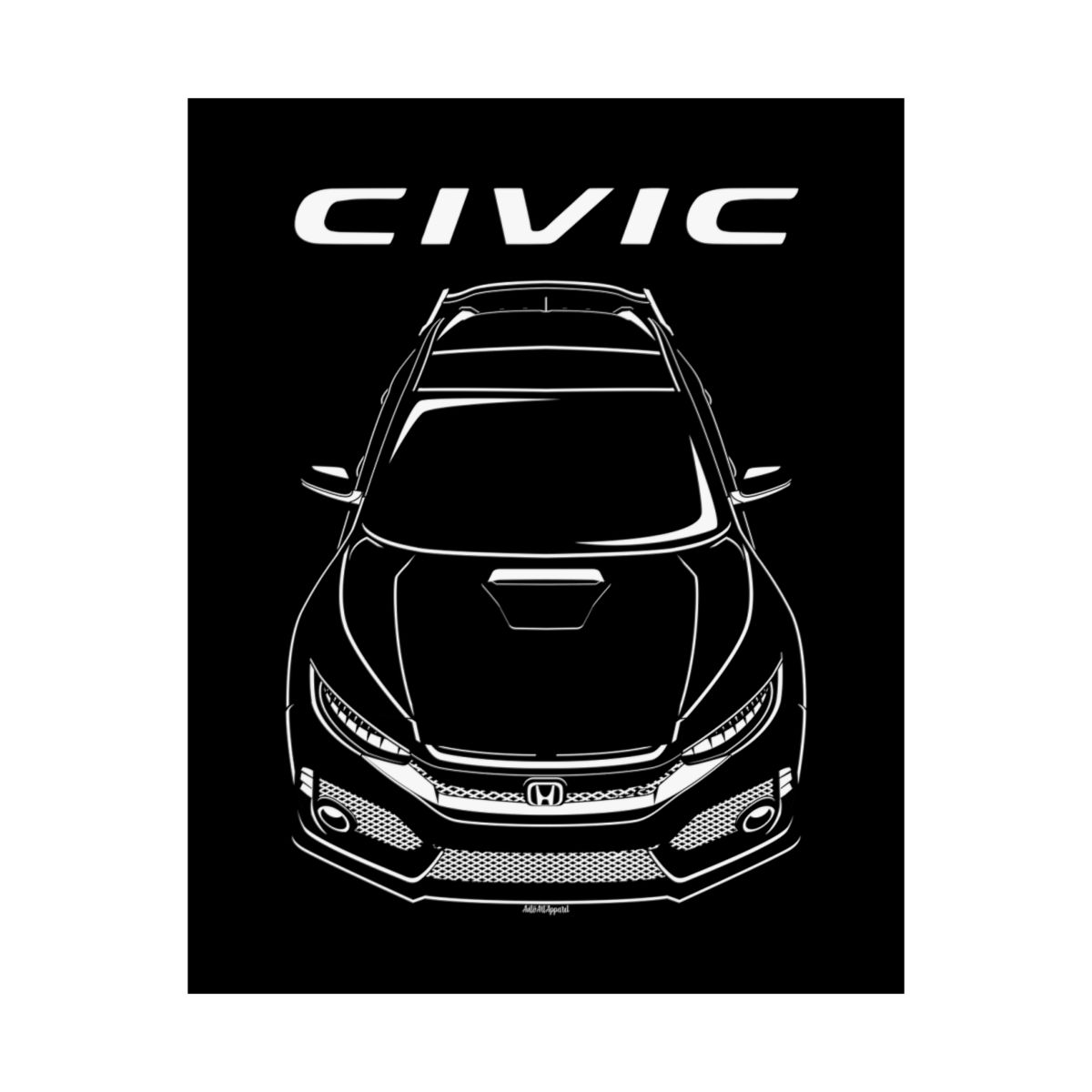 Honda Civic Type R 10th gen 2018-2020 Poster 16 x 20 inch by Auto Art Apparel
