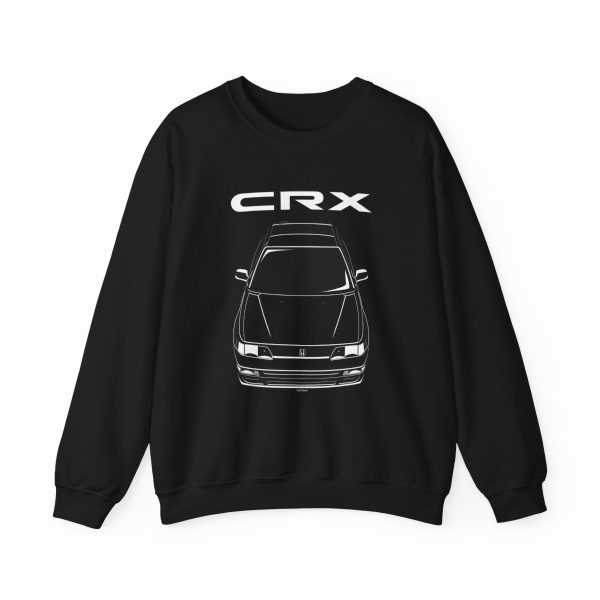Honda CRX SI 2nd gen 1988-1991 Crewneck Sweatshirt Black by Auto Art Apparel