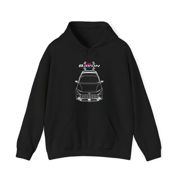 Hyundai Bayon Hoodie - Korea Flag Hooded Sweatshirt Black by Auto Art Apparel
