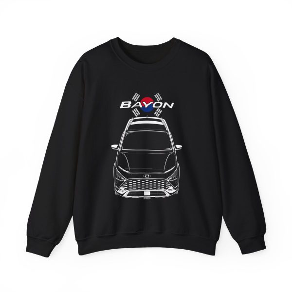 Hyundai Bayon Sweatshirt - Korea Flag Crewneck Black by Auto Art Apparel