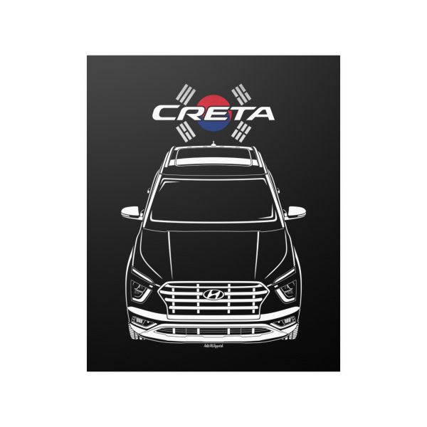 Hyundai Creta 2021-2022 Poster - Korea Flag Print 16 x 20 inch by Auto Art Apparel