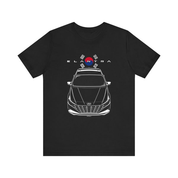 Hyundai Elantra 2021-2023 T-shirt - Korea Flag Shirt by Auto Art Apparel