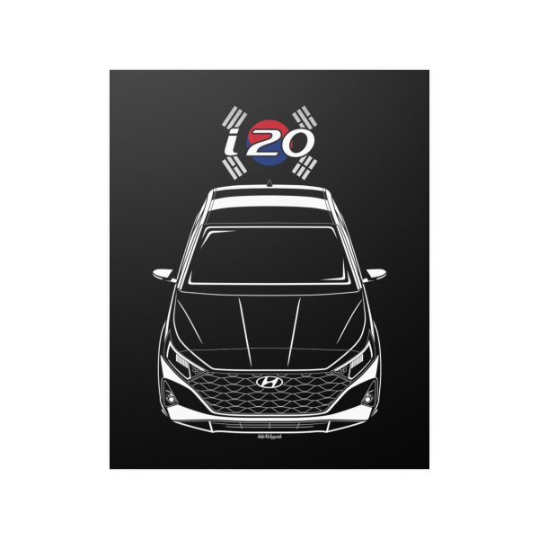Hyundai i20 2021-2023 Poster - Korea Flag Print 16 x 20 inch by Auto Art Apparel