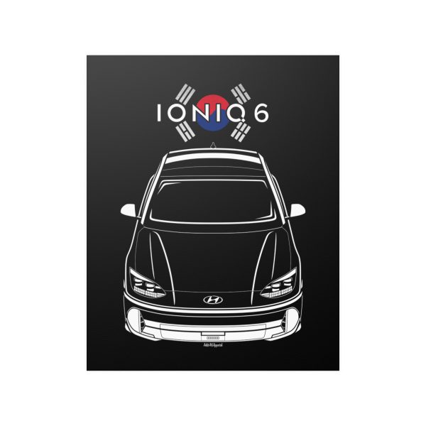 Hyundai Ioniq 6 Poster - Korea Flag Print 16 x 20 inch by Auto Art Apparel