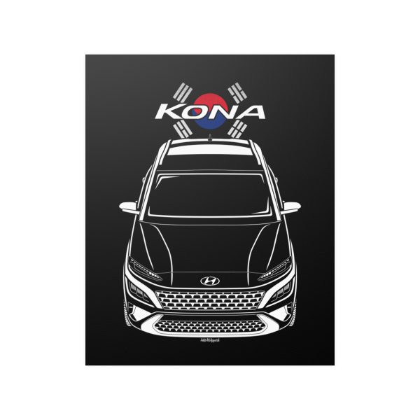 Hyundai Kona 2021-2023 Poster - Korea Flag Print 16 x 20 inch by Auto Art Apparel