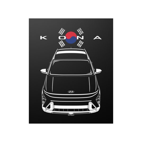 Hyundai Kona 2024-2025 Poster - Korea Flag Print 16 x 20 inch by Auto Art Apparel