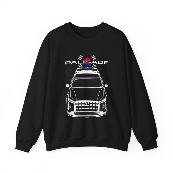Hyundai Palisade 2023-2024 Sweatshirt - Korea Flag Crewneck Black by Auto Art Apparel