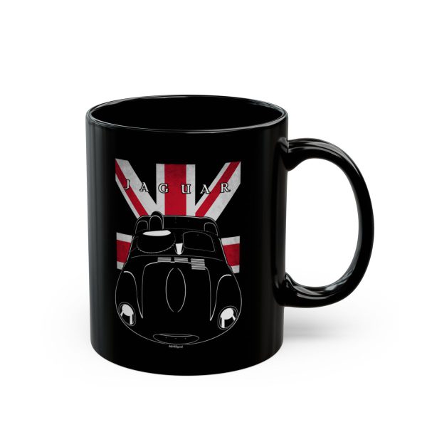 Jaguar D Type Mug - UK Flag Coffee Mug 11 oz by Auto Art Apparel