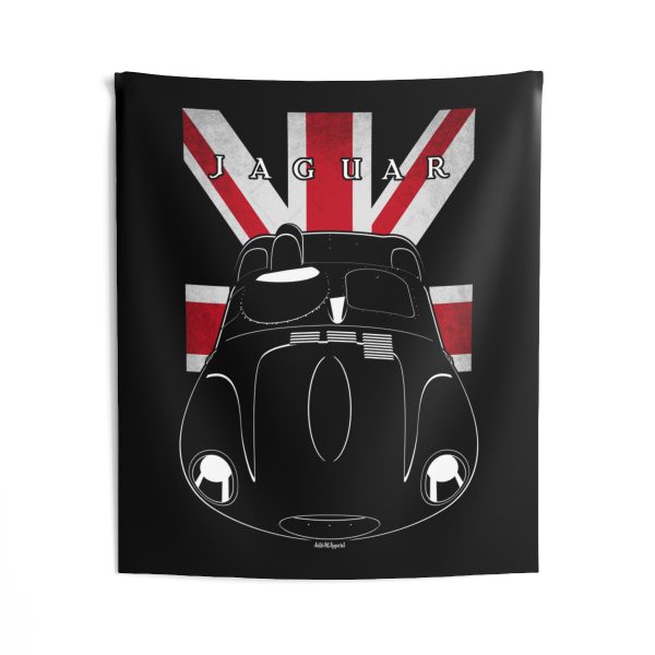 Jaguar D TypeTapestry - UK Flag Wall Art 50 x 60 inch by Auto Art Apparel