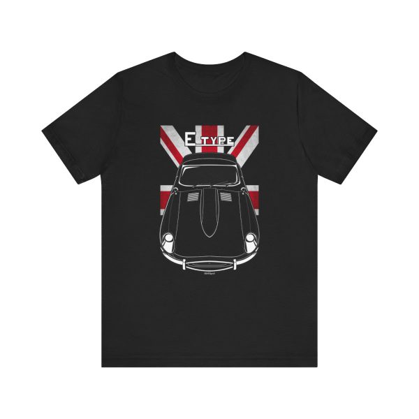 Jaguar E Type S1 T-shirt - UK Flag Shirt by Auto Art Apparel