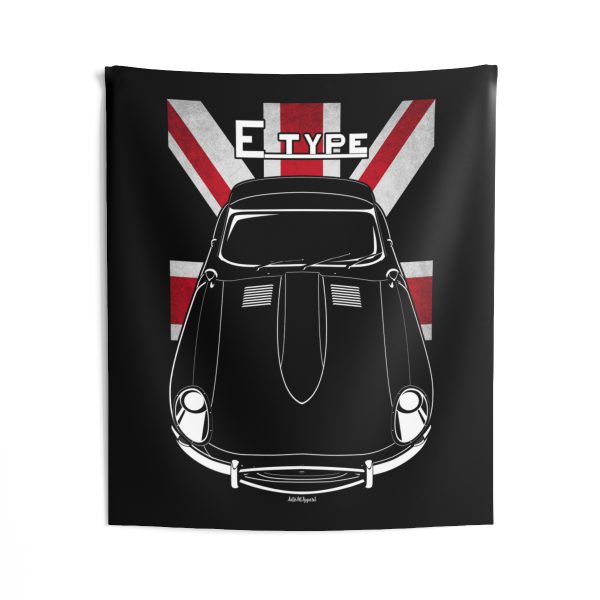 Jaguar E Type S1Tapestry - UK Flag Wall Art 50 x 60 inch by Auto Art Apparel