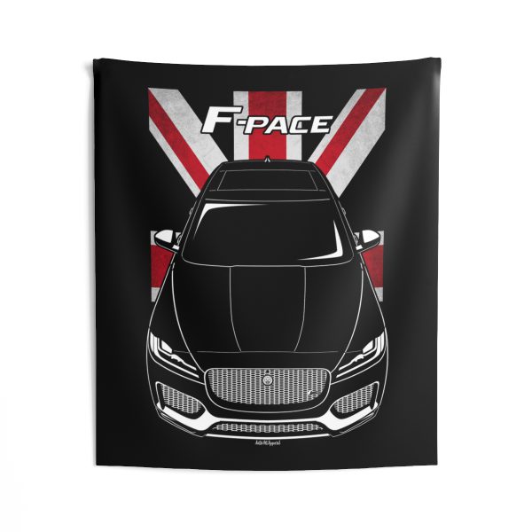 Jaguar F Pace S 2016-2019 Tapestry - UK Flag Wall Art 50 x 60 inch by Auto Art Apparel