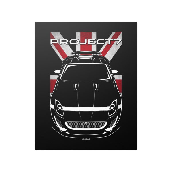 Jaguar F Type Project 7 Poster - UK Flag Print 16 x 20 inch by Auto Art Apparel
