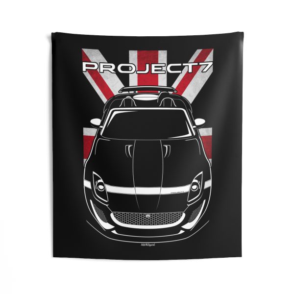 Jaguar F Type Project 7 Tapestry - UK Flag Wall Art 50 x 60 inch by Auto Art Apparel