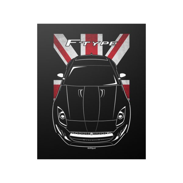 Jaguar F Type R Coupe Poster - UK Flag Print 16 x 20 inch by Auto Art Apparel