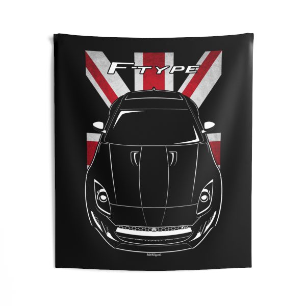 Jaguar F Type R Coupe Tapestry - UK Flag Wall Art 50 x 60 inch by Auto Art Apparel